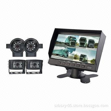 High Resolution Digital Quad Monitor with Night Vision Cameras for Car Security System